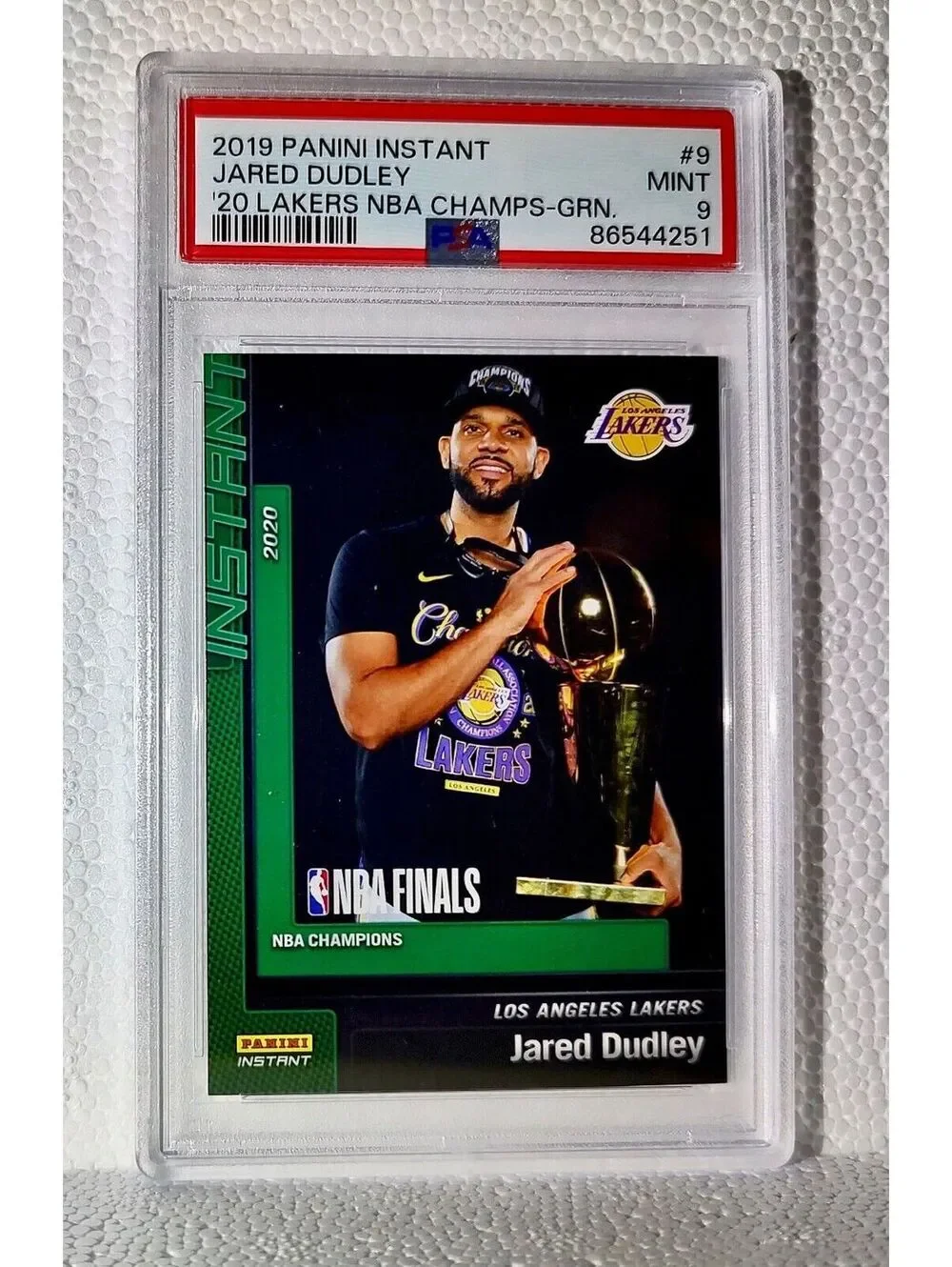 Jared Dudley 2020 Panini Lakers NBA Champions #9 Green Card 10/10 PSA 9 Mint